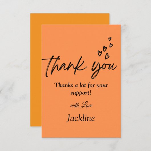 Carte de remerciements sincère (Devant / Derrière)