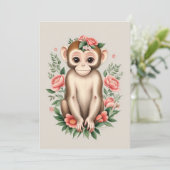 Carte De Remerciements Singe Brown mignon (Debout devant)