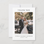 Carte De Remerciements Single Photo Modern Minimalist Typography Wedding (Devant)