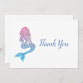 Carte De Remerciements Sirène Abstraite (Devant / Derrière)