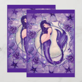 Carte De Remerciements Sirène de grossesse pourpre par Renee (Devant / Derrière)
