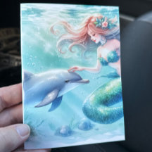 Sirène sous la mer côtière