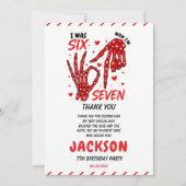 Carte De Remerciements Six Seven Birthday Skeleton Hands Party (Devant)
