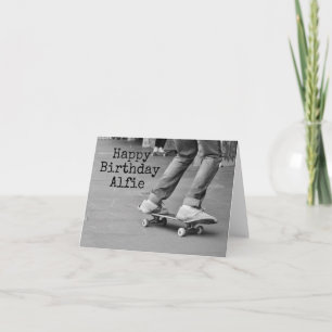 Carte De Remerciements skateboard, skate ado votre nom ou pic