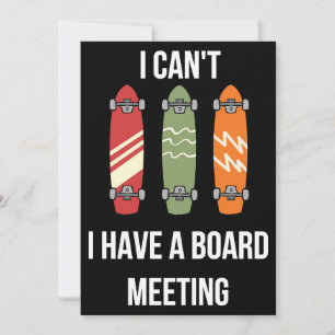 Carte De Remerciements Skateboarder J'Ai Une Réunion Du Conseil D'Adminis