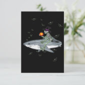 Carte De Remerciements Skeleton équitation requin - Drôle cadeau Hallowee (Debout devant)