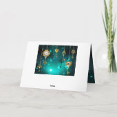 Carte De Remerciements Skeleton Keys on Green Background (Dos)