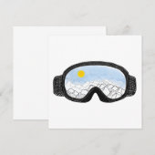 Carte De Remerciements Ski Goggles Mountain View Illustration (Devant / Derrière)
