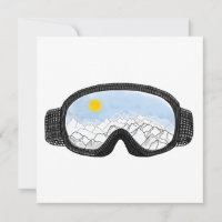 Ski Goggles Mountain View Illustration