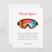 Carte De Remerciements Ski Snowboard (Devant / Derrière)