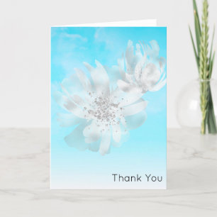 Carte De Remerciements ***Sky Blue ombre Clouds Flowers
