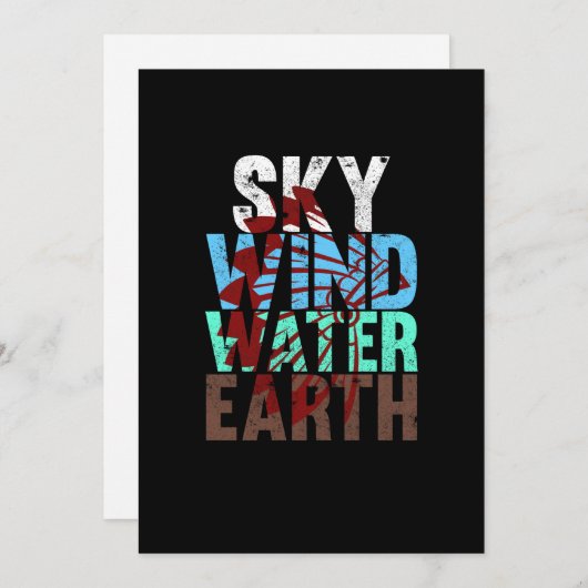 Carte De Remerciements Sky Wind Water Earth Native American Day Support (Devant / Derrière)