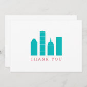 Carte de remerciements Skyline de Boston (Devant / Derrière)
