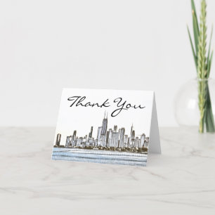 Carte de remerciements Skyline de Chicago