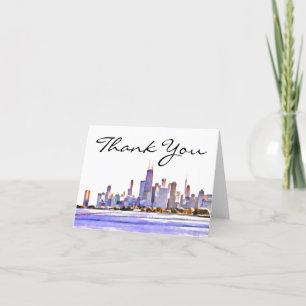 Carte de remerciements Skyline de Chicago
