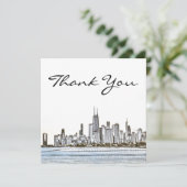 Carte de remerciements Skyline de Chicago (Debout devant)