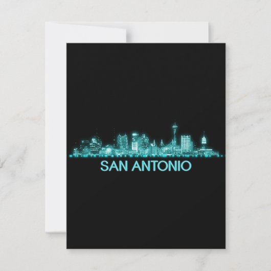 Carte De Remerciements Skyline de San Antonio (Devant)