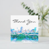 Carte de remerciements Skyline San Antonio (Debout devant)