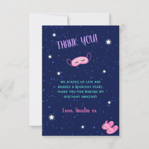 Carte De Remerciements Sleepover Stwood Ado Anniversaire