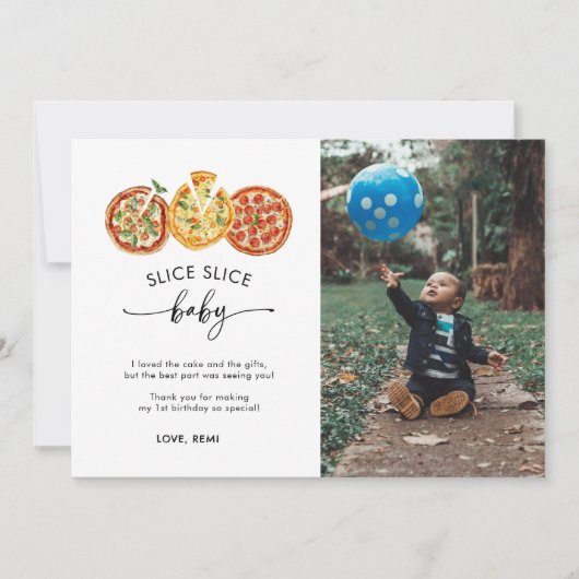 Carte De Remerciements Slice moderne Baby Birthday (Devant)