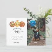 Carte De Remerciements Slice moderne Baby Birthday (Debout devant)