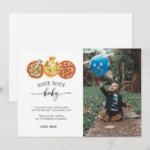Carte De Remerciements Slice moderne Baby Birthday (Devant / Derrière)