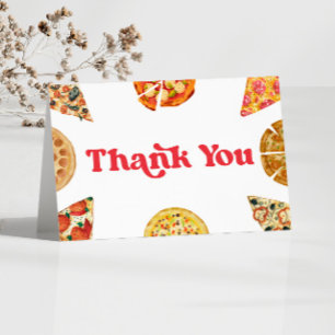 Carte De Remerciements Slice Slice Baby Pizza fête d'anniversaire