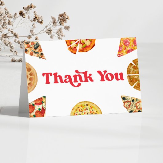 Carte De Remerciements Slice Slice Baby Pizza fête d'anniversaire