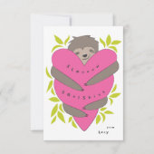 Carte De Remerciements Sloth Hugs Classroom Valentine's Day Card (Devant)