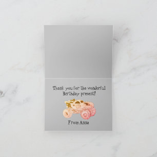 Carte De Remerciements Smile Monster Truck Rally Anniversaire