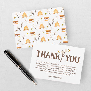 Carte De Remerciements S'more Fun To Be One Enfants Feu de camp 1er Anniv