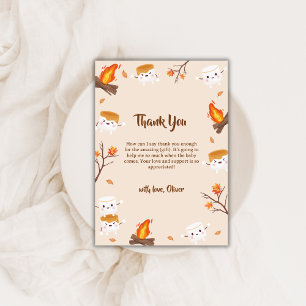 Carte De Remerciements S'more Love Rustic Camping Baby shower d'automne