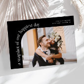 Carte De Remerciements Snapshot Happiest Day Black Wedding Photo