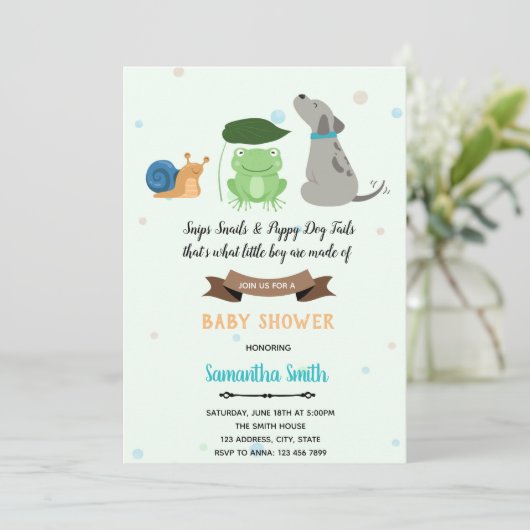 Carte De Remerciements Snids Snails Chien Chien Chien Chien Chien Tails i (Debout devant)