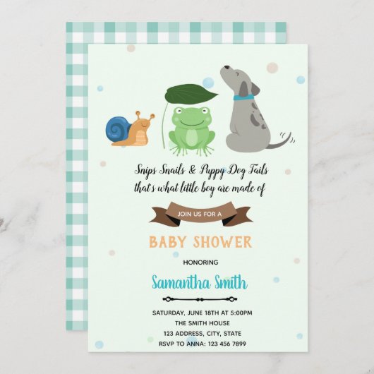 Carte De Remerciements Snids Snails Chien Chien Chien Chien Chien Tails i (Devant / Derrière)