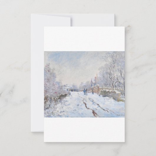 Carte De Remerciements Snow at Argenteuil par Claude Monet (Devant)