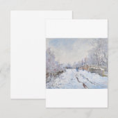Carte De Remerciements Snow at Argenteuil par Claude Monet (Devant / Derrière)