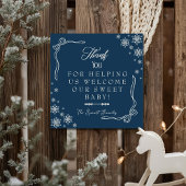 Carte De Remerciements Snowflake Blue Travail et livraison NICU Hospital