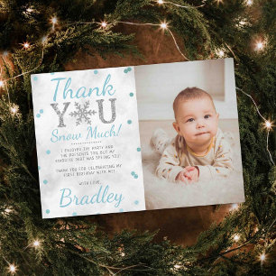 Carte De Remerciements Snowflake Hiver 1er anniversaire Photo
