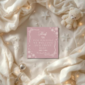 Carte De Remerciements Snowflake Pink Labor & Delivery NICU Hospital
