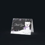 Carte De Remerciements Snowflake Purple Chalkboard<br><div class="desc">Winter Polar Bear Snowflake Purple Chalkboard Thank You Card</div>