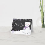 Carte De Remerciements Snowflake Purple Chalkboard<br><div class="desc">Winter Polar Bear Snowflake Purple Chalkboard Thank You Card</div>