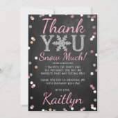 Carte De Remerciements Snowflake Winter Chalkboard 1er anniversaire (Devant)