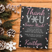 Carte De Remerciements Snowflake Winter Chalkboard 1er anniversaire