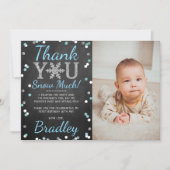 Carte De Remerciements Snowflake Winter Chalkboard 1er Anniversaire Photo (Devant)