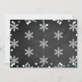 Carte De Remerciements Snowflake Winter Chalkboard 1er Anniversaire Photo (Dos)