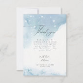 Carte De Remerciements Snowflakes Fête des mariées bleue (Devant)