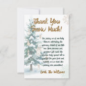 Carte De Remerciements Snowy Winter Tree Baby Shower (Devant)