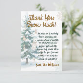 Carte De Remerciements Snowy Winter Tree Baby Shower (Debout devant)