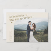 Carte De Remerciements So Blessed Cream Wedding Photo (Devant)